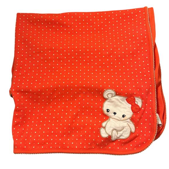 Gymboree Other - Gymboree BEAR -Y New 2014 Baby Security Blanket Reversible Coral Dots Cotton